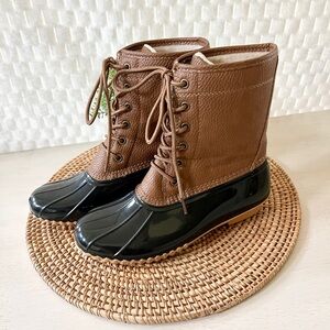 JBU By JAMBU Womens Maplewood Waterproof Round Toe LaceUp Duck Rain boots Size 7